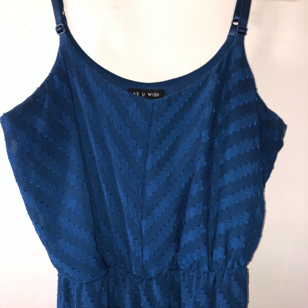 Blue adjustable strap maxi dress